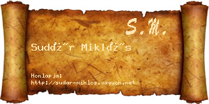 Sudár Miklós névjegykártya