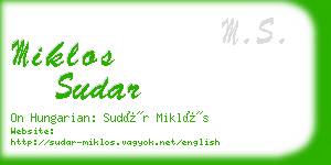 miklos sudar business card